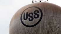 U.S. Steel logo on a water tower in Braddock, Pa.