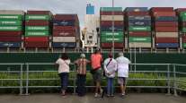 Containers on ship