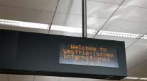 Sign at Seattle-Tacoma International Airport.