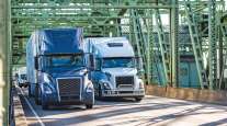 Trucks on bridge