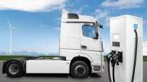 Image of electric truck and charger