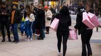 Shoppers on street