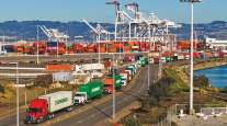 Trucks entering Port of Oakland