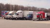 Trucks parked at Delaware truck stop