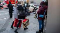 Shoppers on street