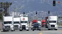 Trucks on road