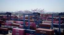 Containers and cranes at the Port of Los Angeles