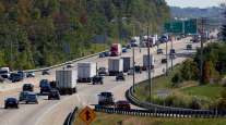 Trucks on Indiana highway