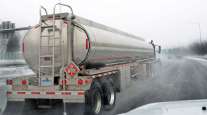 Fuel tanker in winter weather