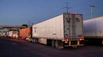 trucks at US-Mexico border