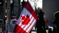 Canada US flags