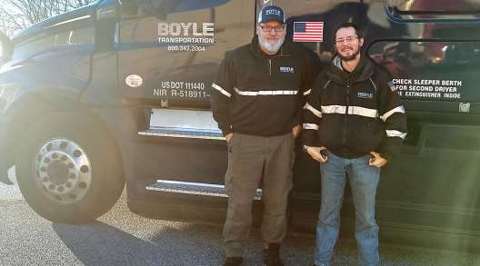 Boyle Transportation truck drivers Storm Davis and Chance McConnell