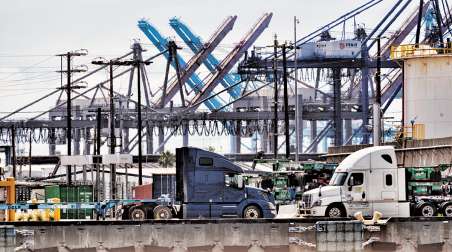 Trucks at Port of LA