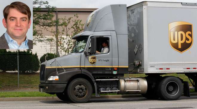 UPS truck and new CFO Brian Dykes