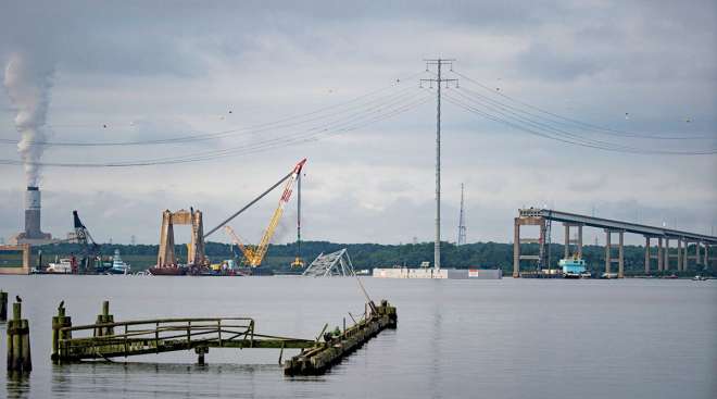 Area of collapsed Francis Scott Key Bridge