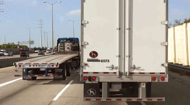 Trucks on the highway