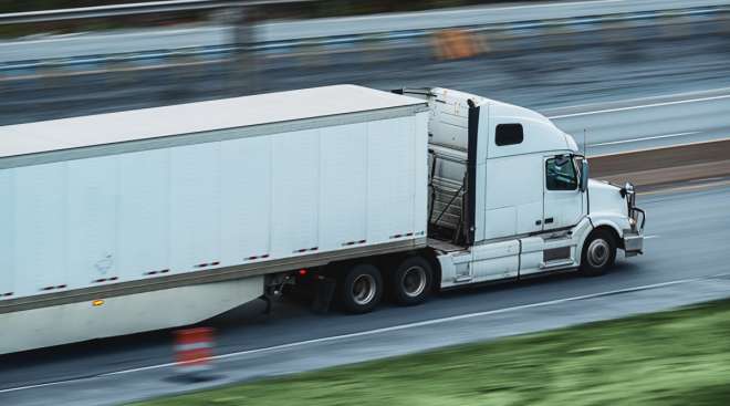 Truck on highway