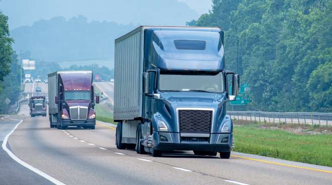 Trucks on highway