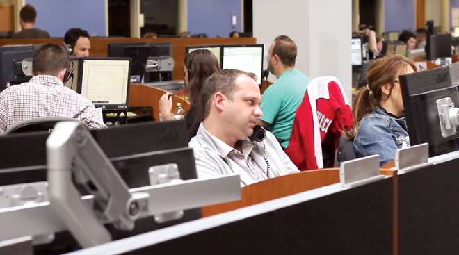 Employees in C.H. Robinson office