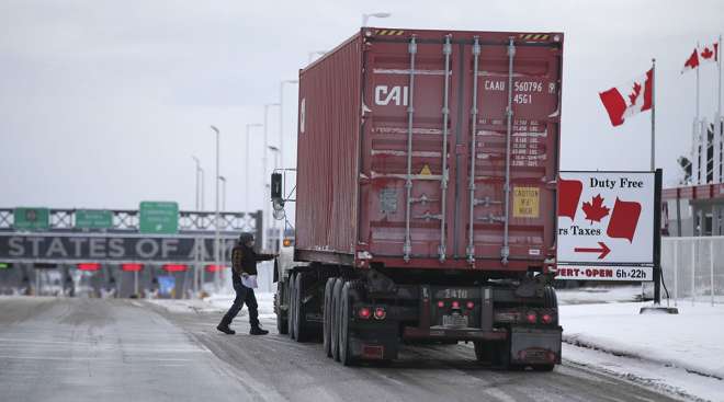 Truck at Canada border