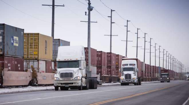 Trucks and containers