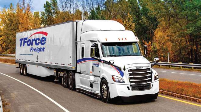 TForce Freight truck, an LTL subsidiary of TFI