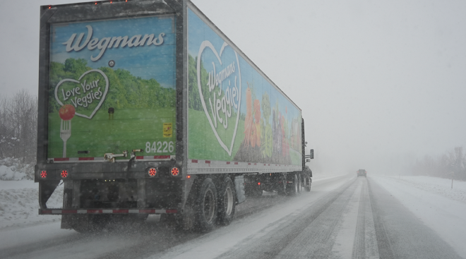 Wegmans truck snow