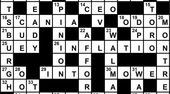 Crossword solution