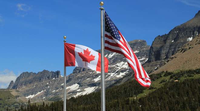 US-Canada flags